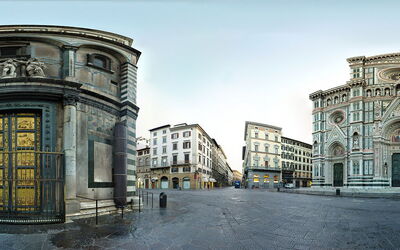 Vue sur la cathédrale et le baptistère de Florence