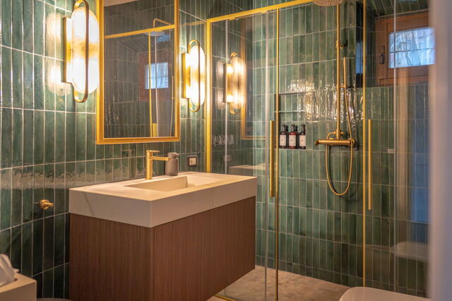 Salle de bains, jardin de maison de ville