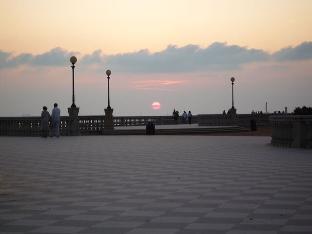 coucher de soleil sur la terrasse Mascagni