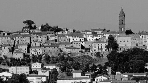 Paysage de Peccioli Noir et Blanc