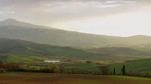 Vue panoramique sur le Val d'Orcia
