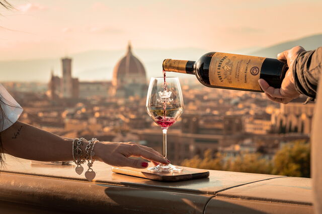 Vin avec vue sur Florence