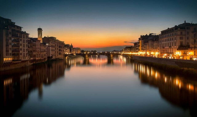 Une vue sur l'Arno à Florence