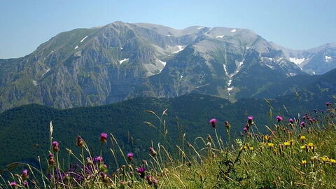 Vue sur des superbes montagnes de Toscane