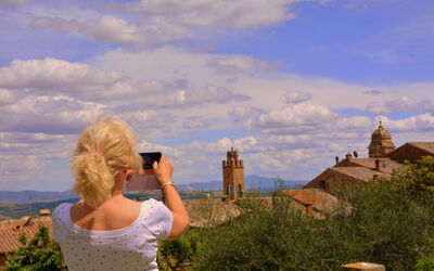 Un touriste à Montalcino