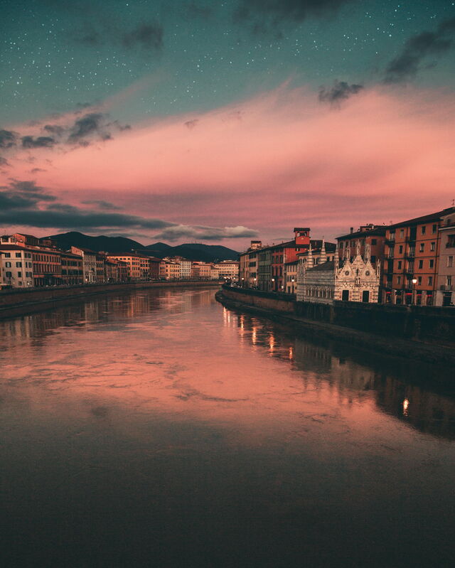 Vues sur l'Arno à Pise