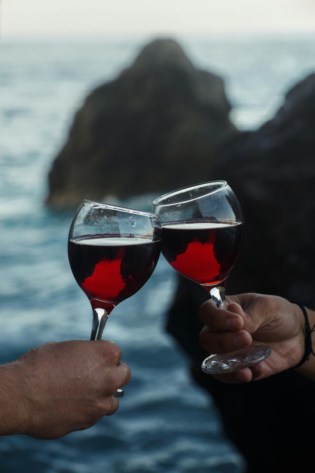 Vin sur la plage