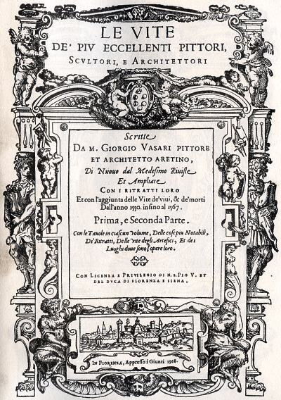 Couverture du livre d'histoire de l'art de Giorgio Vasari