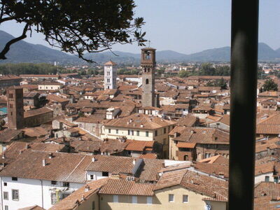 Vue sur les toits de Lucca depuis la Torre Guinigi
