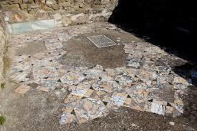 Une mosaique sur le site archéologique de roselle