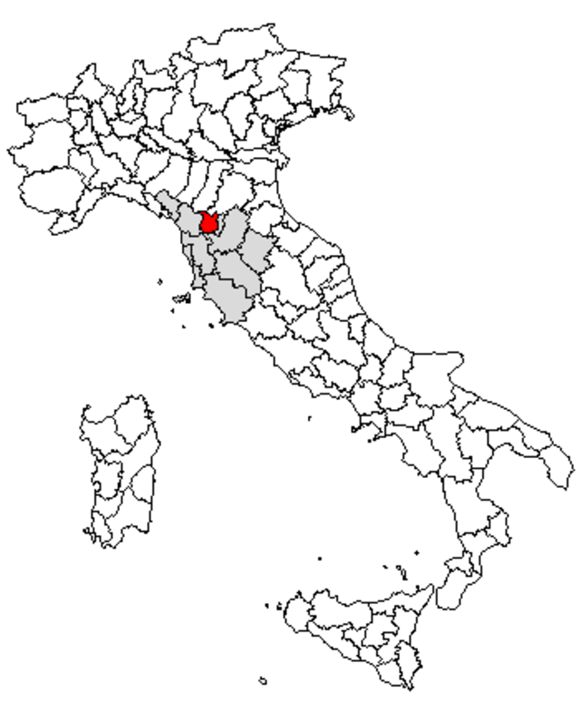 Pistoia sur la carte de l'Italie