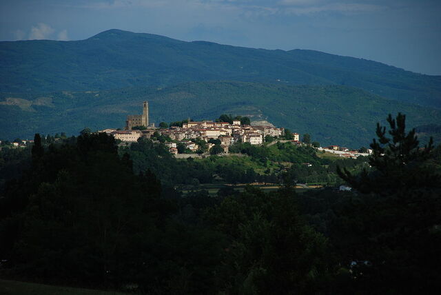Vue sur la ville de Poppi
