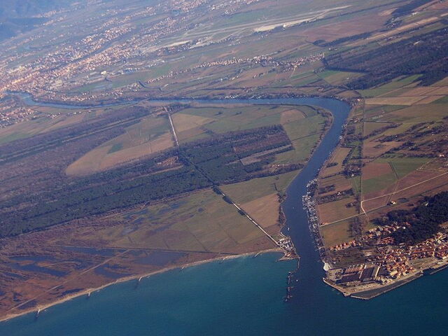 L'embouchure de l'Arno à Pise