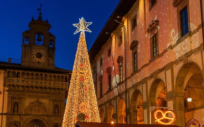 Piazza Grande à Arezzo à Noël