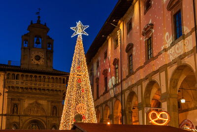 Piazza Grande à Arezzo à Noël