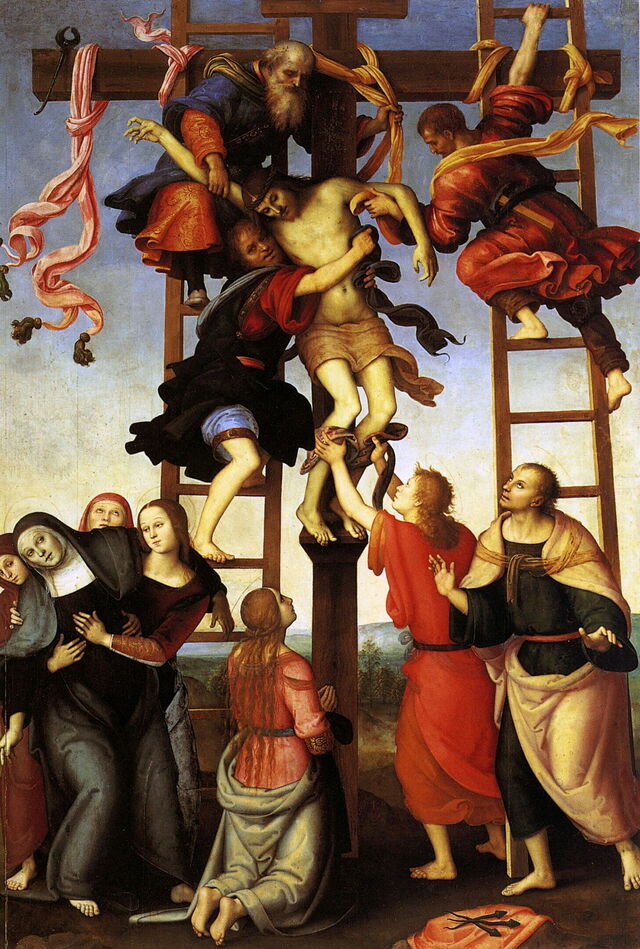 La Déposition de Filippino Lippi, terminée par le Pérugin