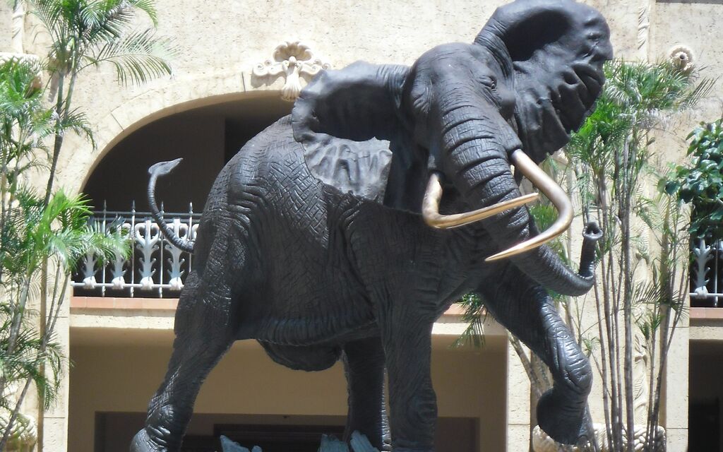 Bronze Elephant at Palace of the Lost City