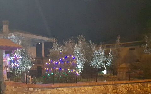 La Casina Del Canneto: Nuit, Éclairage, Lumière, Ciel, Arbre, Domicile, L'Hiver