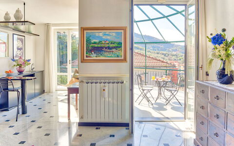 Villa Helvezia - Levanto: Pièce, Propriété, Bleu, Design Intérieur, Meubles, Domicile, Bâtiment, Maison, Sol, Architecture