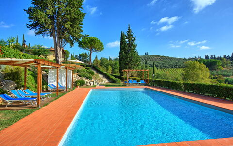 Casa Rossa: L'Eau, Ciel, Plante, Nuage, Propriété, Piscine, Bleu Azur, Arbre, Herbe, Loisir