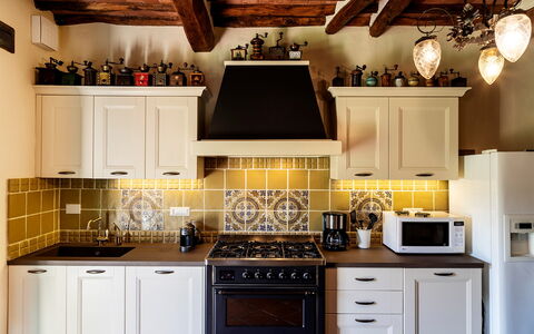 Villa Roncovisi: Comptoir, Cabinetry, Cuisine, Pièce, Meubles, Propriété, Design Intérieur, Plafond, Éclairage, Cuisinière