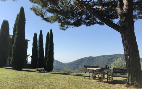 Compignano Barn: Arbre, Ciel, Herbe, Plante, Paysage, Parc National, Roche, Tourisme, Montagne, Colline