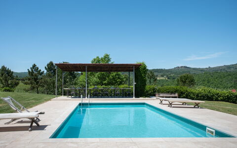 Villa Felciai: L'Eau, Ciel, Piscine, Plante, Bleu Azur, Rectangle, Ombre, Lot Terre, Herbe, Arbre