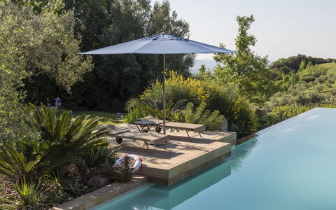 Sequerciani: Piscine, Propriété, Maison, Arrière-Cour, Immobilier, Architecture, Domicile, Botanique, Ombre, Aménagement Paysager