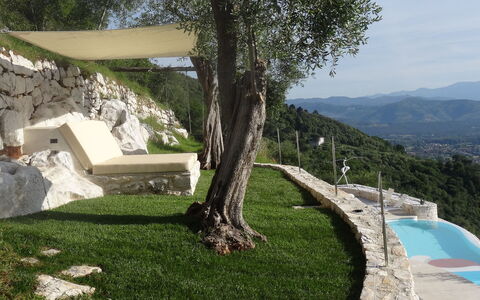 Villetta Farfallina: Propriété, Arbre, Herbe, Architecture, Maison, Paysage, Plante, Piscine, Bâtiment, Immobilier