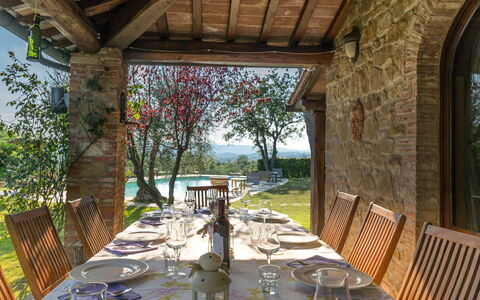 Villa Poggiospinoso: Propriété, Bâtiment, Porche, Immobilier, Maison, Pièce, Restaurant, Biens, Design Intérieur, Arbre