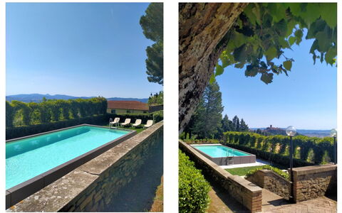 Villa Sorbaiano: L'Eau, Ciel, Plante, Propriété, Bâtiment, Piscine, Paysage Naturel, Bleu Azur, Rectangle, Table