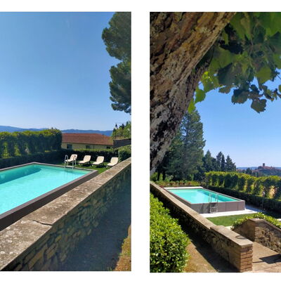 Villa Sorbaiano: L'Eau, Ciel, Plante, Propriété, Bâtiment, Piscine, Paysage Naturel, Bleu Azur, Rectangle, Table
