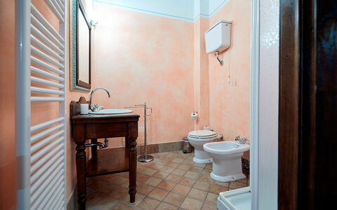 Agriturismo Il Molino Di Uncinano: Marron, Luminaire Plomberie, Robinet, Évier, Propriété, Lavabo, Siège De Toilette, Salle De Bains, Miroir, Toilette