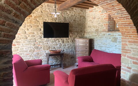 San Lorenzo: Propriété, Meubles, Brique, Brickwork, Bois, Design Intérieur, Salon, Mur, Sol