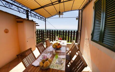 Alla Collina Del Sole: Bâtiment, Table, Propriété, Plante, Meubles, Vaisselle, Chaise, Fenêtre, Bois, Plante D'Appartement