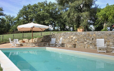 Villa Di Gaiole: L'Eau, Plante, Piscine, Ciel, Bleu Azur, Arbre, Chaise, Ombre, Nuage, Plan D'Eau