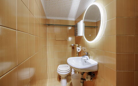 Dimora Fiorentina: Marron, Miroir, Robinet, Luminaire Plomberie, Évier, Lavabo, Salle De Bains, Toilette, Violet, Bois