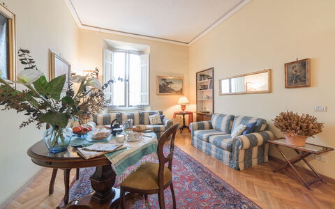 Duomo Suite: Table, Cadre, Meubles, Propriété, Plante, Fenêtre, Bleu Azur, Canapé, Bois, Design Intérieur