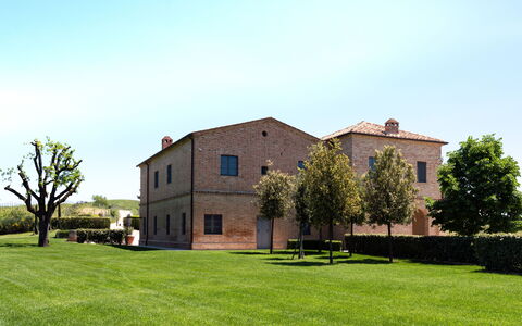 Podere D'Asso: Ciel, Plante, Propriété, Bâtiment, Fenêtre, Arbre, Lot Terre, Herbe, Maison, Porte