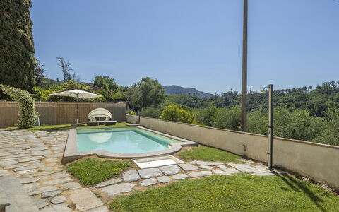 Massarosa Front Lake, The Gargoyles: Piscine, Jardin, Aménagement Paysager, Ombre, Dalle, Arrière-Cour, Eco Hôtel, Recours, Tuile, Caractéristique De L'Eau