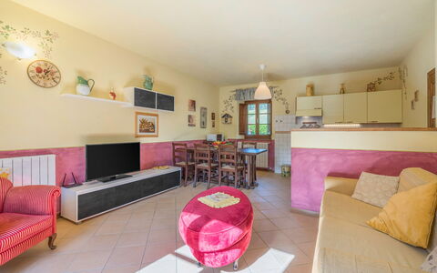 La Vecchia Fornace La Piastra Apartments - Abetone: Meubles, Cadre, Canapé, Violet, Design Intérieur, Salon, Rose, Sol, Sol, Décoration