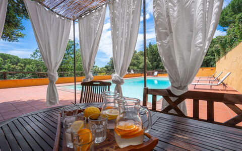 Tenuta De Paoli - Chianni, Pool, Wifi, Privacy, To: Table, Vaisselle, Meubles, Propriété, Ciel, Chaise, Ombre, Mobilier De Jardin, Bois, Design Intérieur