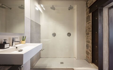 Mulino Morandi: Miroir, Robinet, Luminaire Plomberie, Évier, Salle De Bains, Lavabo, Sol, Sol, Bois