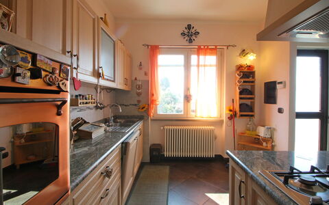Panorama: Comptoir, Cabinetry, Meubles, Evier, Évier, Fenêtre, Cuisine, Bois, Cuisinière, Design Intérieur