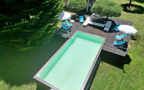 Villa L'antico Casale: L'Eau, Plante, Vert, Table, Mobilier De Jardin, Piscine, Ombre, Arbre, Herbe, Bâtiment