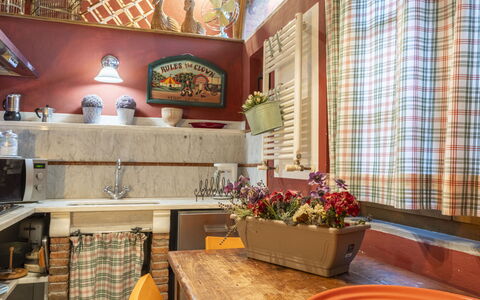 Lounge Flat Camaiore, Wifi, Versilia Coast: Table, Plante, Propriété, Bois, Design Intérieur, Orange, Plante D'Appartement, Pot De Fleur, Cabinetry, Chaise