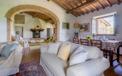 La Palazzina, Ville Di Corsano, Home And Pool: Meubles, Mur, Domicile, Design Intérieur, Maison, Sol, Chaise, Canapé, Table, Salon