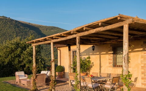 Villa Torre: Meubles, Bois, Mobilier De Jardin, Porche, Chaise, Chalet, Porte, Tableau De Plein Air, Patio, Ombre