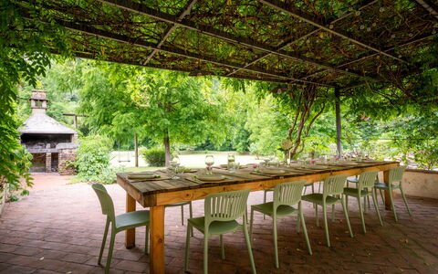 Montaione Country House Amarrante, Pool, Ac: Meubles, Table, Bois, Chaise, Mobilier De Jardin, Table Cuisine Et Salle A Manger, Tableau De Plein Air, Ombre, Restaurant, Jardin
