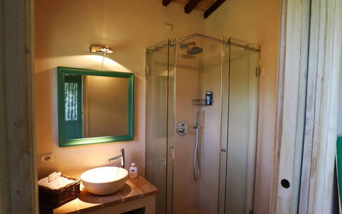 Podere i Poggi: Design Intérieur, Lavabo, Luminaire Plomberie, Sol, Bois, Sol, Salle De Bains, Plafond, Éclairage, Meubles